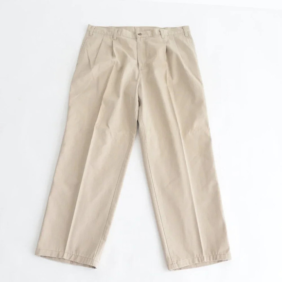 Vintage 90'S Northern Elements Tan 100% Cotton Straight Leg Khaki Dress Pants 38 - Picture 1 of 14